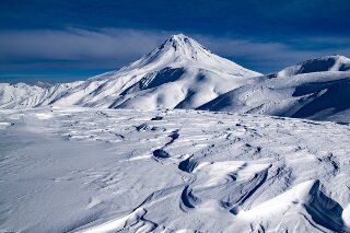 Winterliches Kamtschatka, Russland