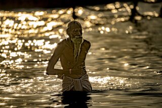 Pilger bei der Kumbh Mela, Indien