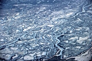 Flussdelta in der kanadischen Arktis